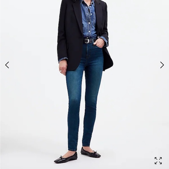 Madewell 9” High Rise Skinny Jeans Dark Denim - Picture 1 of 9